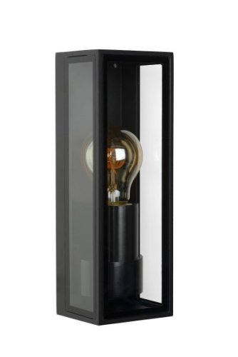 Настенный светильник Dukan 15802/01/30 Lucide уличный IP65 чёрный 1 лампа, плафон прозрачный чёрный в стиле модерн E27 фото 3